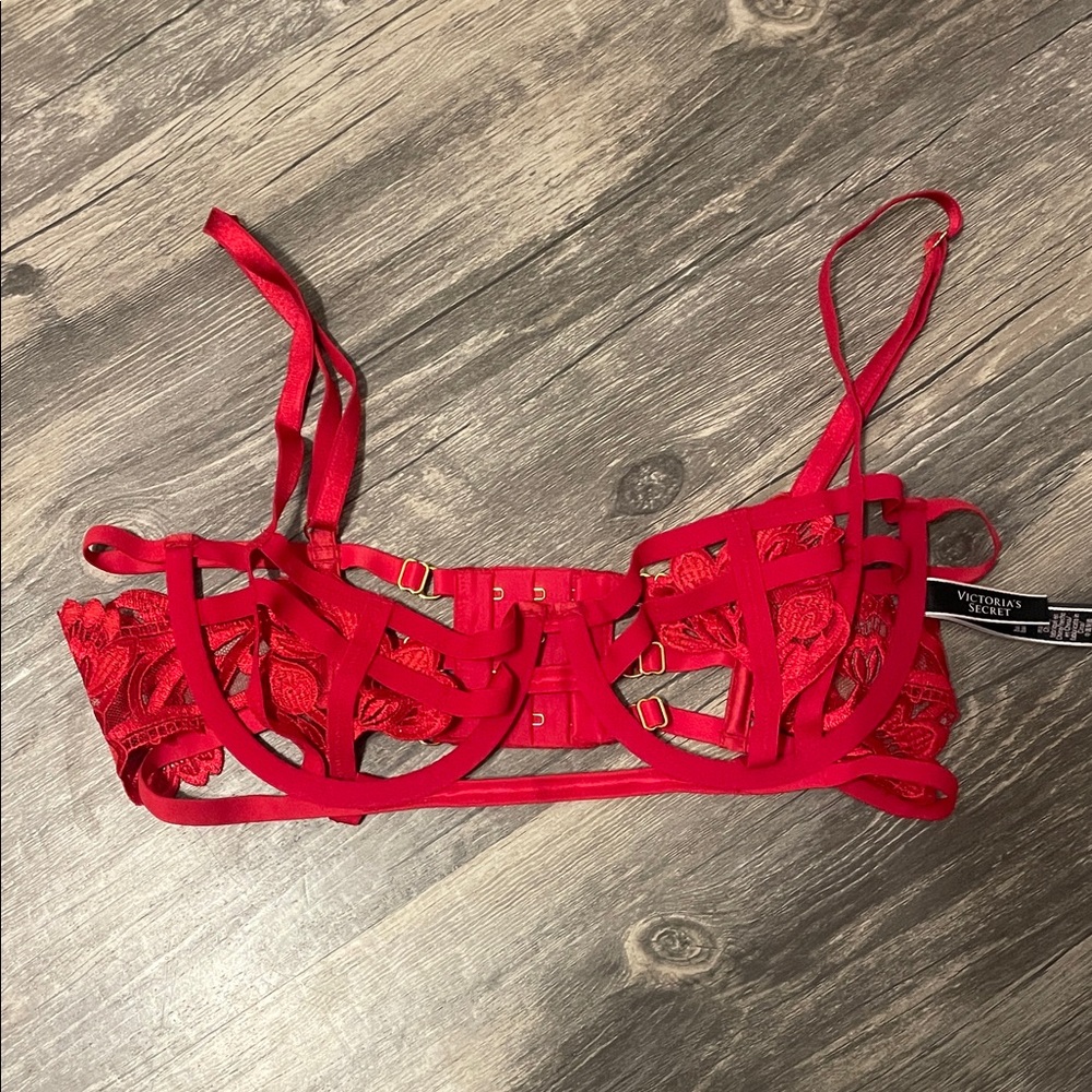 Victoria's Secret Scarlet Lace Cage Bra